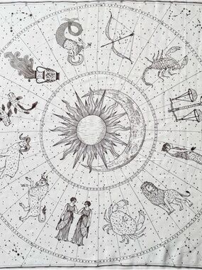 Madewell 100% silk zodiac astrology celestial square scarf